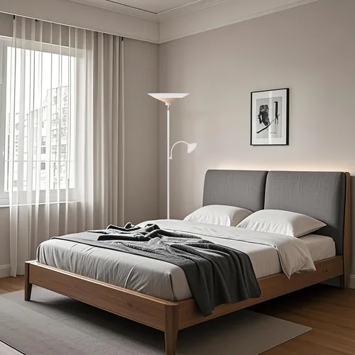 Vista 9 de SIBRILLE Torchiere - Lámpara de pie con pantalla de grano de madera, lámpara de pie LED regulable de 72 pulgadas con control remoto, lámpara