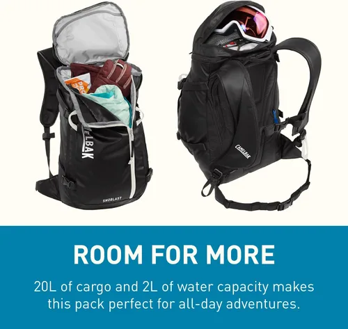 Vista 6 de CamelBak SnoBlast 22 Snow Hydration Pack with 70oz Crux Reservoir, Insulated Design and Ski Carry for All Day Winter Riding