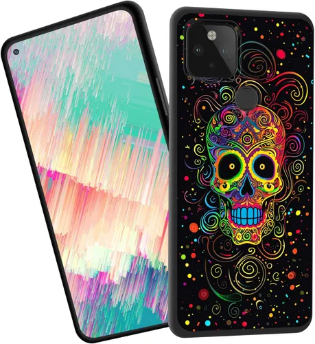 Vista 50 de for Google Pixel 4 XL Case,Slim Shockproof TPU Soft Rubber Silicone Cover Phone Case for Google Pixel 4 XL,Blue Skull Headphone