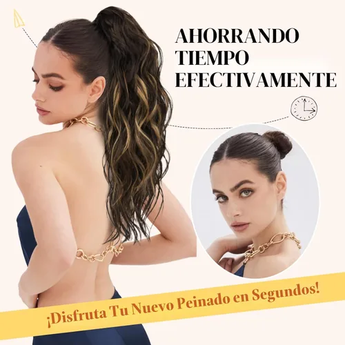 Vista 4 de LONAI Extensión de cola de caballo, extensiones de cola de caballo de 18 pulgadas con clip de garra ondulada ZJ001, longitud al hombro, extensiones