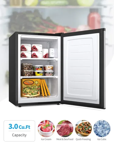 Vista 2 de Congelador vertical compacto, congelador de control mecánico con termostato ajustable de 7 grados, congeladores verticales EP23796