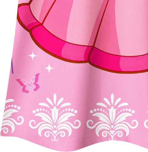 Vista 6 de FLUTTERII Disfraz de princesa para niñas, vestido casual de dibujos animados, disfraz para niños