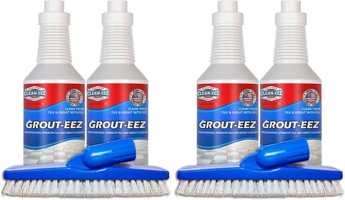 Vista 10 de Limpiador de lechada Clean-eez 2 Pack con accesorio de cepillo de pie - Removedor de manchas, cepillo de limpieza resistente - Solo para azulejos