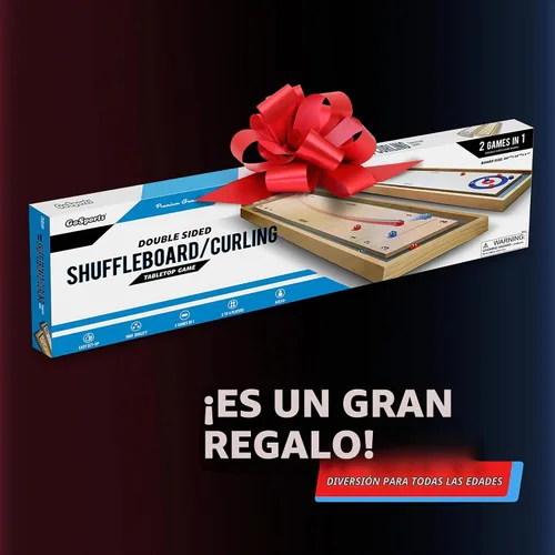 Vista 7 de GoSports Juego de Shuffleboard y Curling 2 en 1 de Mesa