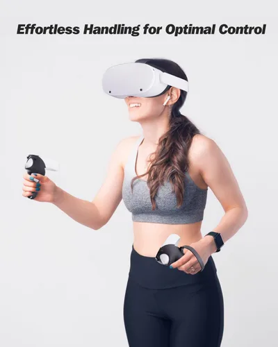 Vista 7 de SUPERUS Funda de agarre para controlador Oculus Quest 2, textura antideslizante, accesorios de realidad virtual compatibles con Meta Quest 2, funda