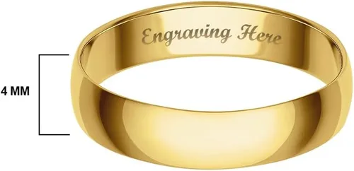 Vista 2 de Brilliant Expressions Anillos de oro macizo con grabado personalizado de 0.157 in, 0.197 in y 0.236 in. Anillos ligeros para hombre o alianza