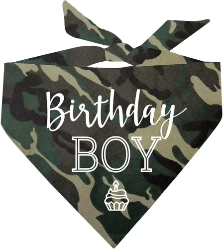 Vista 10 de Bandana de cumpleaños para niño con cupcakes para perro, 100% algodón, fabricada en Estados Unidos, cumpleaños, Pawty, tema de fiesta, suministros