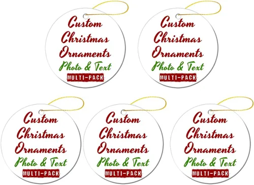 Vista 28 de Adornos de Navidad personalizados, texto fotográfico, haz tu propio adorno de cerámica de porcelana, regalo de recuerdos para decoración de Navidad