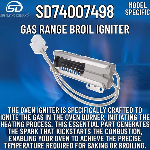Vista 3 de Supplying Demand 74007498 7432P075-60 Gas Range Broil Igniter Glow Bar Reemplazo