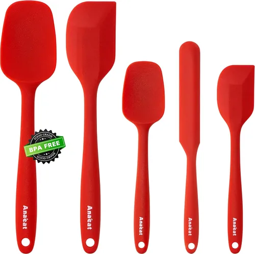 Vista 14 de Anaeat Juego de 4 espátulas de silicona - Diseño sin costuras de una sola pieza - Espátulas de goma antiadherentes para rallador de cocina