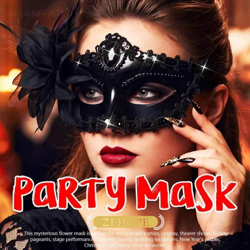 Vista 5 de Máscaras de Mascarada Florales Máscaras de Encaje Venecianas Máscaras de Halloween Mardi Gras para Mujeres