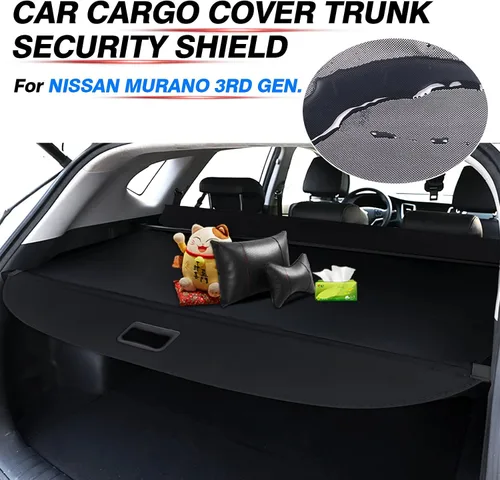 Vista 2 de Powerty Cubierta de carga para Nissan Murano Platinum SL SV S 2015-2024 Cubierta retráctil para maletero Cubierta de blindaje para accesorios