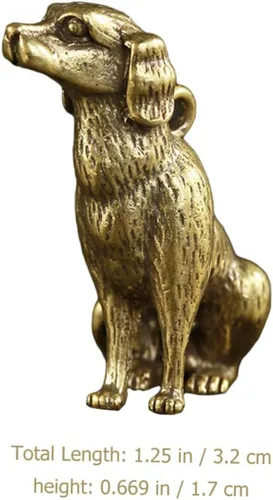 Vista 4 de Llavero de perro Feng Shui Animal Escultura de Perro Vintage Dijes de Perro Chino Feng Shui Figuritas Coleccionables de Animales Figura del Zodiaco