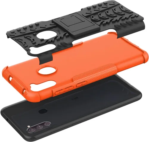 Vista 3 de Asuwish Funda de teléfono para Samsung Galaxy A11/M11 con protector de pantalla de vidrio templado y soporte delgado, funda protectora híbrida