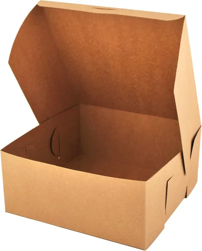 Vista 2 de Southern Champion Tray 0961K - Caja de panadería de cartón kraft sin bloqueo de ventana, 9 pulgadas de largo x 9 pulgadas de ancho x 4 pulgadas