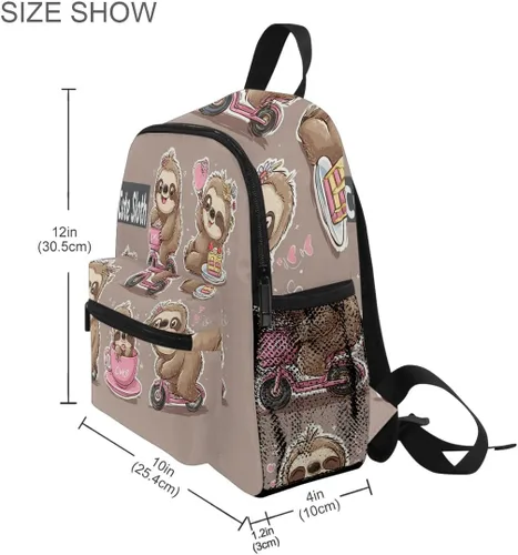 Vista 7 de Pfrewn Mochila preescolar para niños y niñas, con correa para el pecho, perezoso bebé, Classic