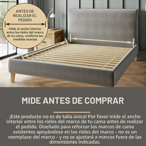 Vista 5 de Hercules Xtreme - Láminas de soporte para cama, tablero de pino macizo resistente, tamaño individual
