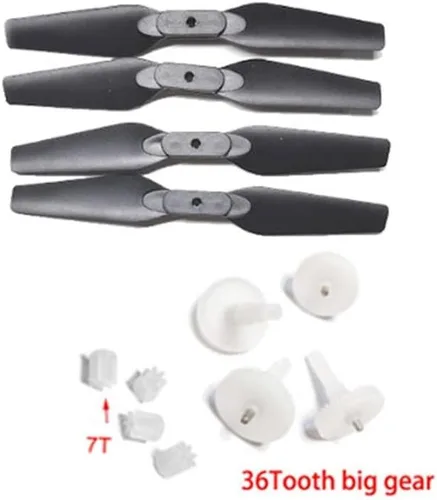 Vista 2 de Ajuste para Drone K3 E99 y K3 Pro RC Drone FPV Quadcopter accesorio de repuesto de hélice y kit de engranajes de repuesto