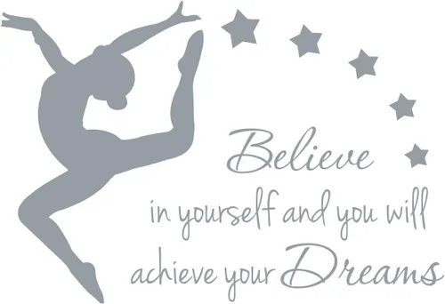 Vista 5 de Adhesivo decorativo para pared, 33 x 24 pulgadas, diseño de figuras de gimnasia y danza, diseño de estrellas, mural artístico, decoración del hogar