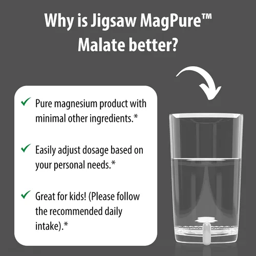 Vista 5 de Jigsaw Health MagPure Malato, Cápsulas de Magnesio Premium, 120 Cápsulas