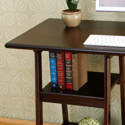 Vista 7 de SEI Furniture Langston - Escritorio espacioso con 2 estantes fijos con marco A, color espresso (modelo: HO9246)
