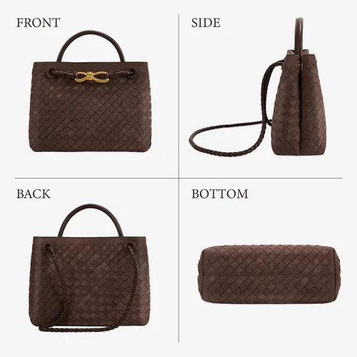 Vista 7 de Woven Tote Bag for Women Leather Shoulder Handbag Designer Top Handle Purses