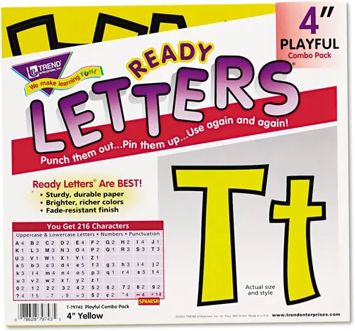 Vista 3 de Trend 4 pulgadas Playful Ready letras Combo Paquete, Azul