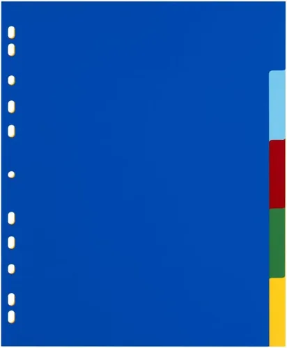 Vista 3 de Oxford Divisores de plástico A4 de 5 partes, pestañas duraderas y multicolor para archivar organizadas, resistentes al desgarro y fáciles