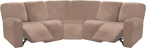 Vista 11 de ULTICOR Fundas de sofá reclinable seccional en forma de L de 7 piezas, fundas de terciopelo elásticas para sofá reclinable en forma de L, gruesas