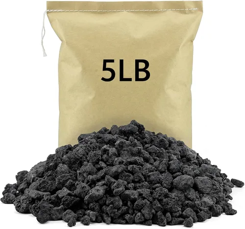 Vista 9 de NUPICK Rocas de lava negra de 10 libras para hoguera, roca volcánica de 1/2 Negro