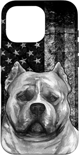 Vista 20 de Patriotic American Bully Dog on Grunge American Flag Dog Case for iPhone 17