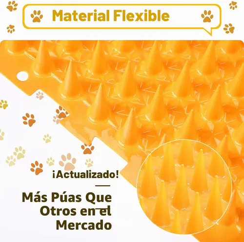Vista 6 de Nuanchu Paquete de 16 alfombrillas para gatos con púas, disuasorio de Naranja