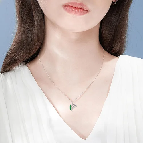 Vista 2 de MONGAS Forget Me NotLily of the valleyHibiscus Necklace Sterling Silver Flower Pendant Necklace Flower Jewelry Gifts for Women