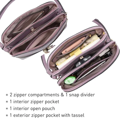 Vista 5 de Dasein - Bolso de hombro para mujer con cremallera y múltiples bolsillos