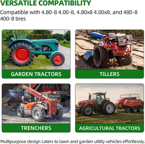 Vista 10 de AR-PRO Paquete de 2 neumáticos sin cámara 4.80/4.00-8 – Neumáticos de repuesto 4PR de 16 pulgadas para tractor cortacésped, tractor de jardín