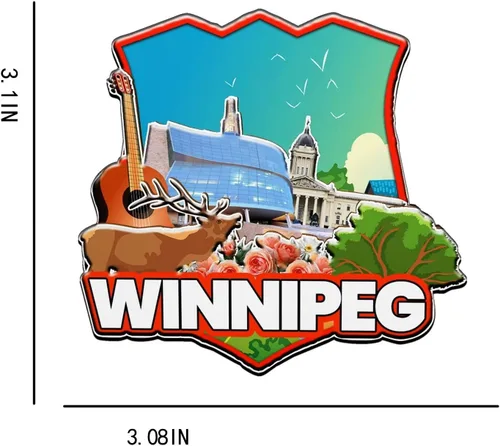 Vista 3 de Winnipeg - Imán de madera para nevera, diseño de Canadá, monumentos en 3D, recuerdos coleccionables, decoración hecha a mano, 1328