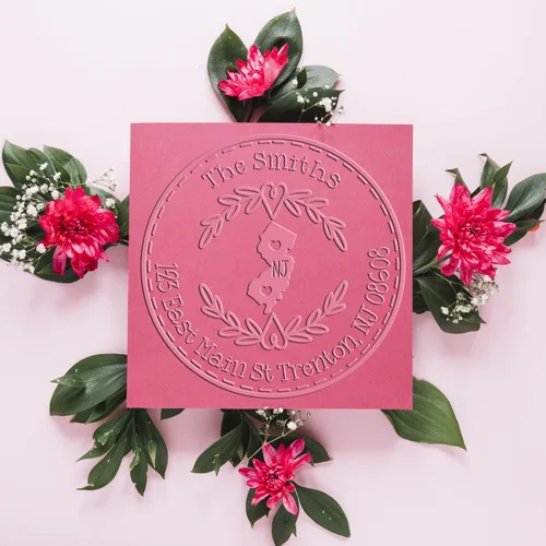 Vista 173 de Alabama State Wreath - Sello de sello de dirección personalizado para invitaciones de fiesta, tarjetas de vacaciones y decoración del hogar Sello