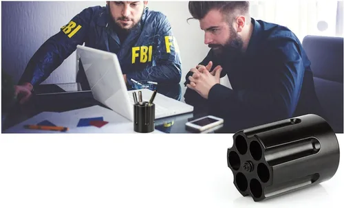 Vista 6 de Barbuzzo - Portalápices y lápices de cañón para pistola con peso de papel, color negro – Bloquea y carga tus lápices y bolígrafos favoritos en tu