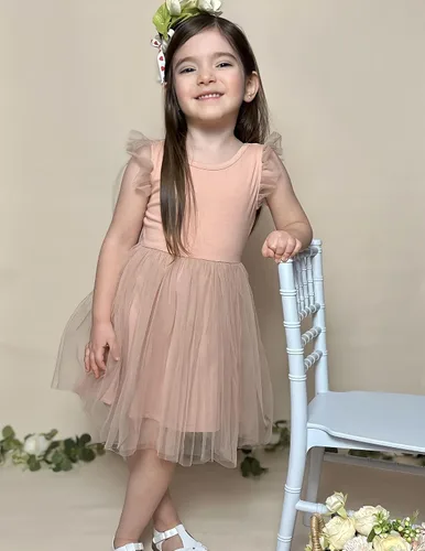 Vista 6 de Arshiner Vestido tutú de verano para niñas pequeñas, de tul sin espalda, para fiesta, cumpleaños, vestidos de algodón, 2-6 años