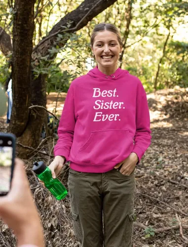 Vista 4 de Sudaderas con capucha Best Sister Ever Regalos para hermanas, sudaderas con capucha para mujeres