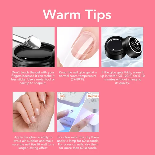 Vista 4 de Pegamento de uñas sólido CurvLife para uñas a presión, 15g de pegamento de gel sólido Curv Life para puntas de uñas, kit de pegamento sólido