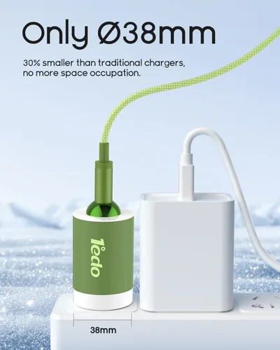 Vista 7 de Juego de cargador magnético, bloque de carga rápida de 20 W con cable de 6 pies, innovador cable de nailon magnético compatible con iPhone