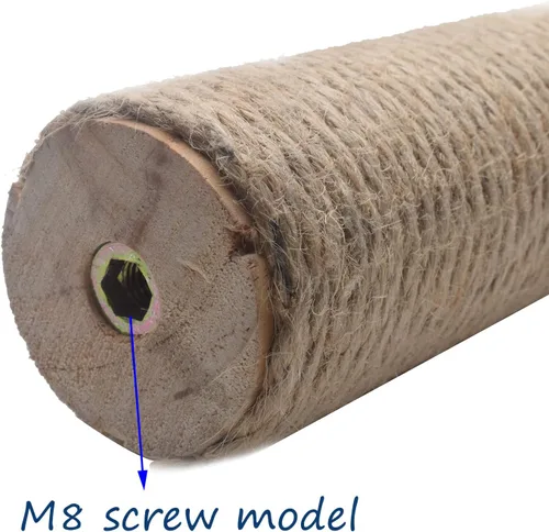 Vista 4 de Poste rascador de madera natural de 24 pulgadas para rascador de gato, pieza de repuesto para rascador de escalada en torre, grande, 3.54 pulgadas