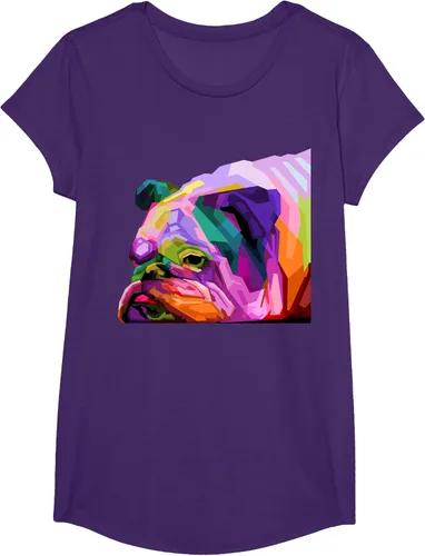 Vista 65 de Camiseta de retrato pop artístico de bulldog británico inglés para dueños de perros, Negro, S