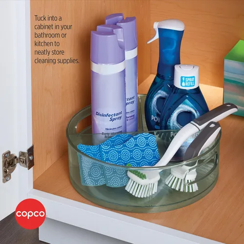 Vista 5 de Copco Lazy Susan - Organizador giratorio de 12 pulgadas con divisores extraíbles, organizador de gabinete giratorio para despensa, cocina, armario