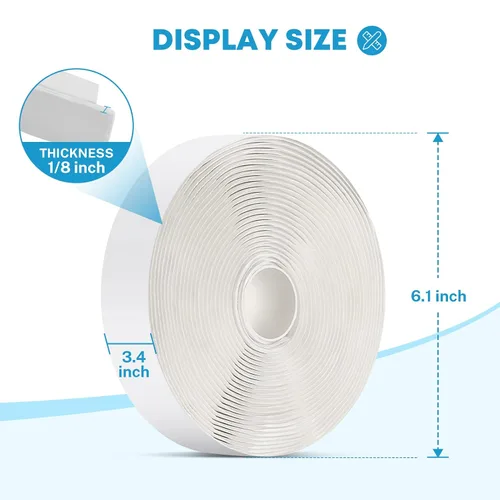 Vista 5 de Kohree Cinta de butilo blanca, 1 paquete, 1/8 pulgadas x 3/4 pulgadas x 30 pies, cinta selladora de butilo para caravana, cinta selladora de goma a