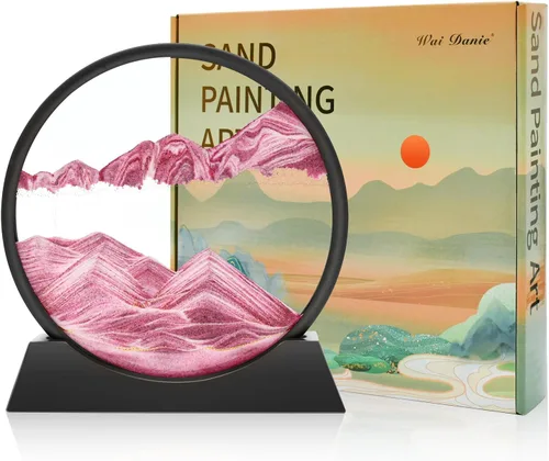 Vista 11 de Wai Danie Imagen artística de arena en movimiento 3D, reloj de arena de mar profundo, paisaje de arena líquida, marco de arena que fluye relajante