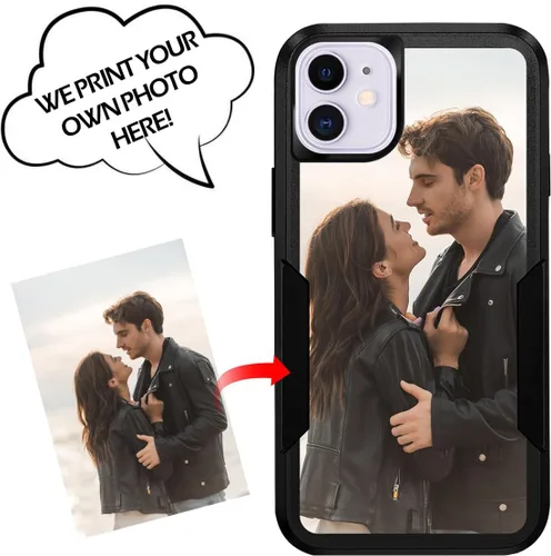 Vista 2 de Funda protectora personalizada con foto para iPhone 11, diseño de imagen, texto, logotipo, [prueba de caídas de grado militar], resistente, Estilo 1