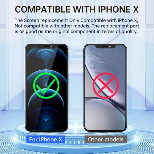 Vista 3 de [Usado] Reemplazo de pantalla para iPhone X 10 con sensor de proximidad de altavoz de oído 3D Touch 5.8" LCD Display Digitizer Full Assembly
