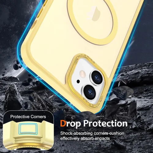 Vista 905 de Anuck - Funda magnética para iPhone 11 compatible con MagSafe, carcasa trasera mate translúcida dura, borde de TPU, delgada, resistente a impactos